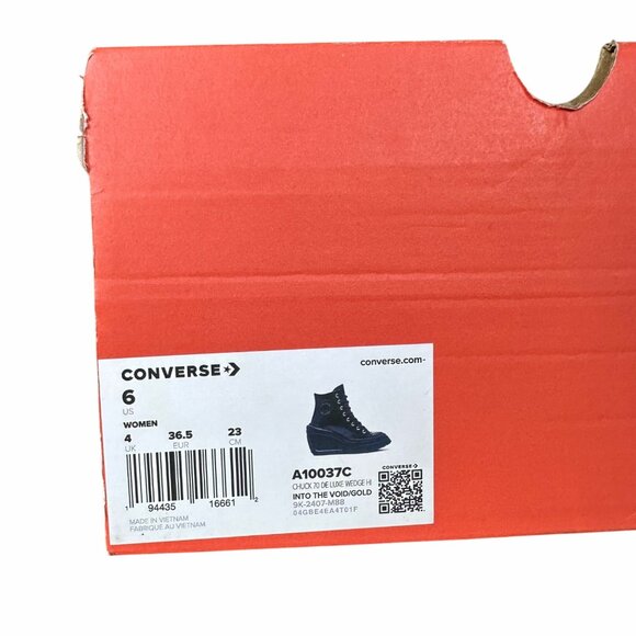 ⭐Chuck 70 De Luxe Wedge Platform Leather Sneakers Sz 6 Womens Shoes Blue A10037C - Picture 10 of 12